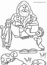 Jesus And Children color page  Bible Story Coloring pages sketch template