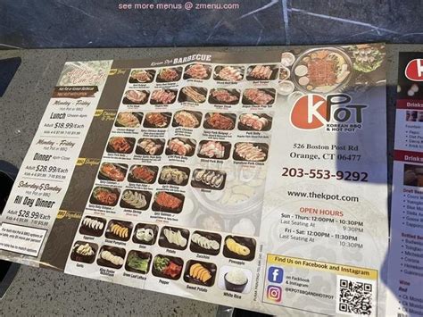 Online Menu of KPOT Korean BBQ & Hot Pot Restaurant, Orange ...