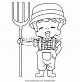 2159 Cartoon Farmer Colouring Page Royalty Free Photos And Stock  sketch template