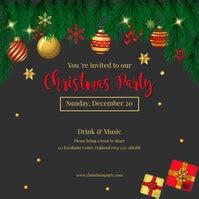 Animated Christmas Party Invitation Template | PosterMyWall