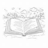 Open Book Coloring Page sketch template