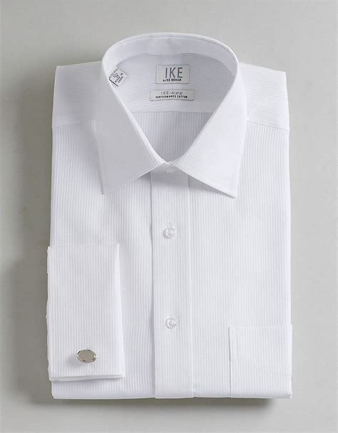 Ike Behar Solid French Cuff Dress Shirt in White for Men | Lyst