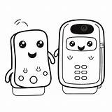 Cellphone Clipart Coloring Page Pa  Vrogueco sketch template