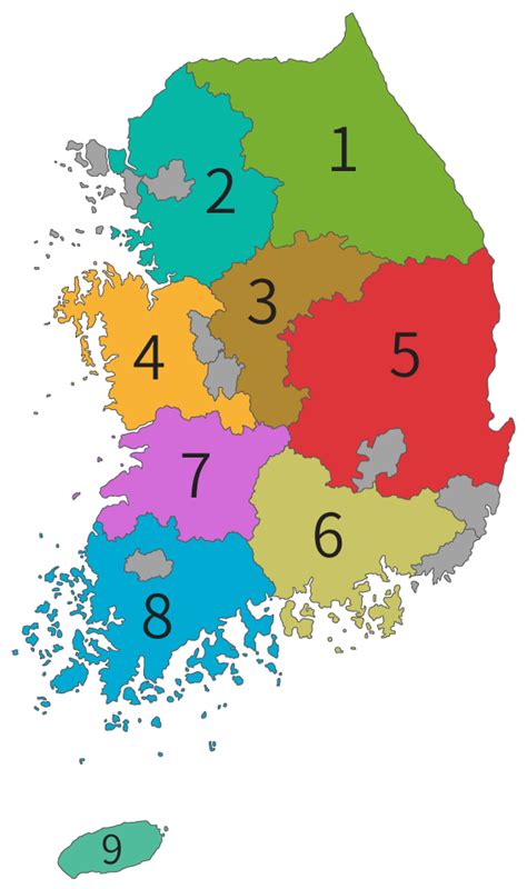 South Korean Provinces Map