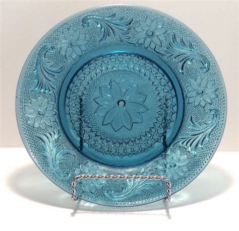 Vintage Glassware Blue Depression Glass Plates by VintageVybe