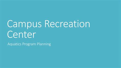 Campus Recreation Center - ppt download