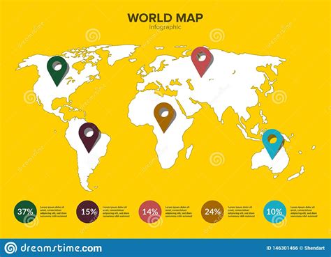World Map Infographic Design With Continents Illustra - vrogue.co