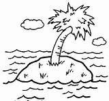 Imagenes Para Colorear Isla con Palmera sketch template