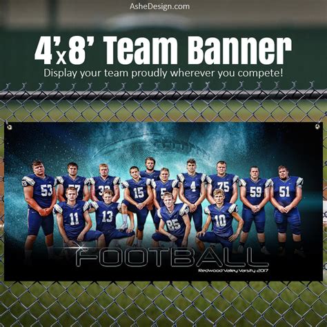 Ashe Design | 4'x8' Sports Team Banner | Platinum Burst Football – AsheDesign