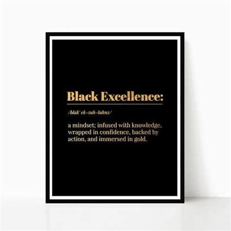 Black Excellence Definition DIGITAL DOWNLOAD Wall Art Black | Etsy Canada