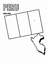 Peru Flag And Map sketch template