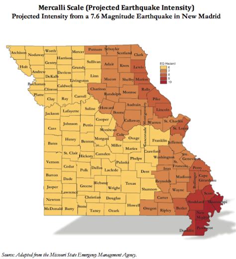 State of Missouri Earthquake Report Reveals Up To 10 Percent Chance of ...