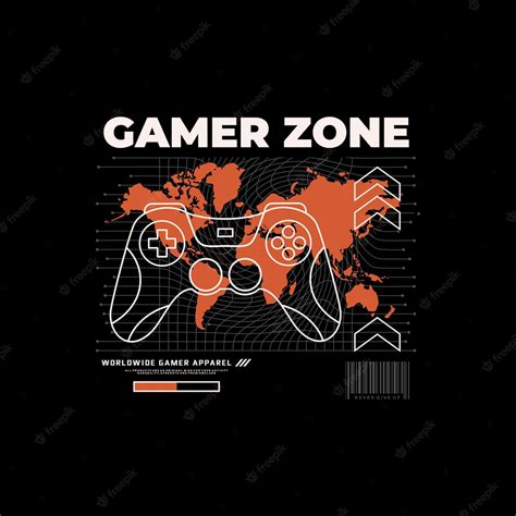 Premium Vector | Gamer zone typography design with joystick illustration premium vector