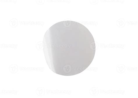 Blank white circle paper sticker label isolated on white background ...