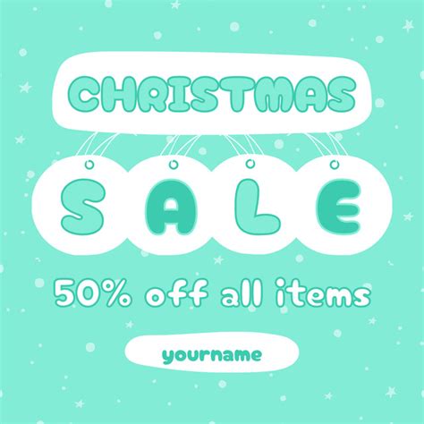 Christmas Sale Blue Green Online Instagram Ad Template - VistaCreate