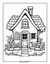 10 Printable House Shape Coloring Pages For Adults sketch template