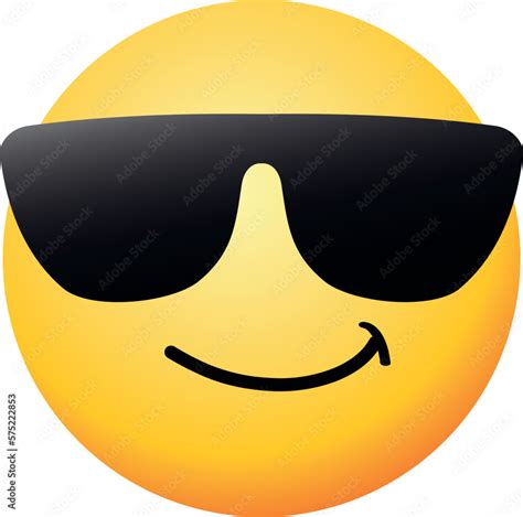 Vektorová grafika „High quality emoticon with sunglasses. Emoji vector ...