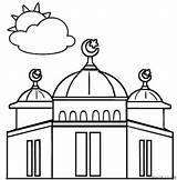 Four Minaret Mosque Coloring Page » Turkau sketch template