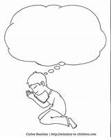 Children Praying Coloring Page sketch template
