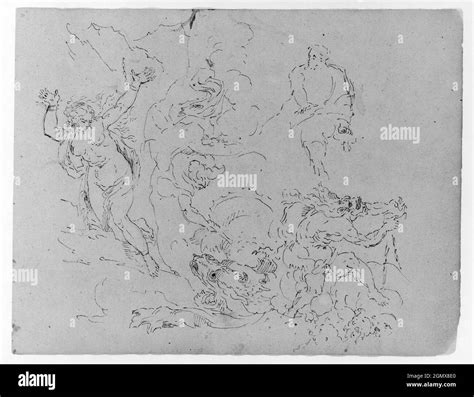 Perseus and Andromeda (after the Titian?); Hercules Wrestling Nemion Lion (from Sketchbook ...