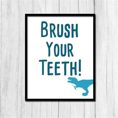 Brush Your Teeth Sign Printable Art Instant Printable Bathroom - Etsy UK