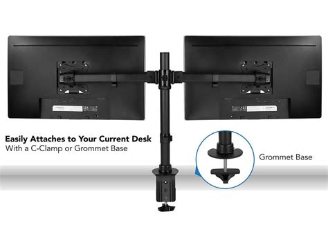 Mount-It! Dual Monitor Mount | Fits Up to 27" Screens | VESA 75 100 ...