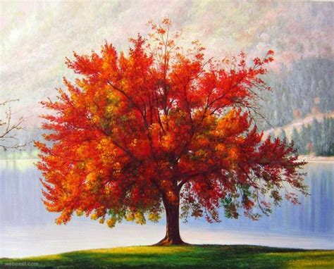 Un arbre en automne Peinture