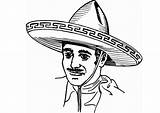 Coloring Sombrero Pages Mexican Hat Printable Azcoloring Sketch  sketch template