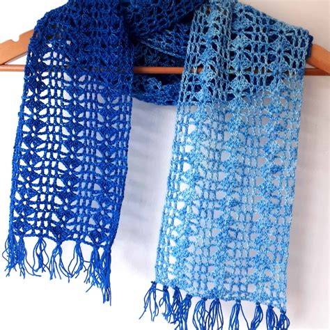 One Skein Crochet Scarf Pattern - Indigo Scarf - Annie Design Crochet