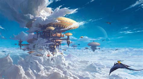 ArtStation - 《Cloud City》, G xy Fantasy City, Fantasy Places, Fantasy ...