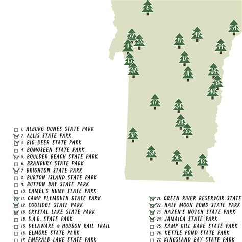 Vermont State Parks Map | Vermont Map Print | Gift For Hiker – Nomadic ...