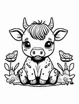 Cute Baby Cows Coloring Page · Creative Fabrica sketch template