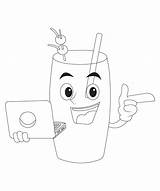 cocktail coloring Page For Kids And adults Black White  sketch template