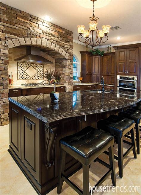 black kitchen islands with black granite tops - Google Search in 2020 ...