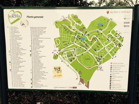 Villa Borghese Gardens Map | Fasci Garden