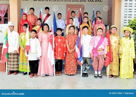 Children In National Dress For ASEAN Community Editorial Stock Photo ...