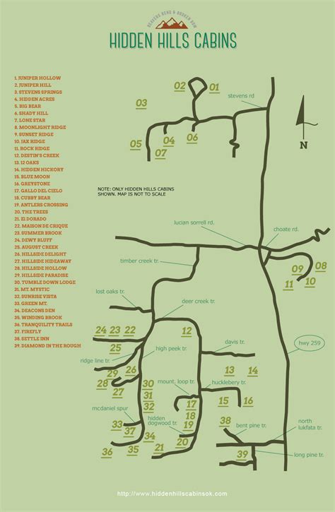 » Cabin Map – Hidden Hills Cabins in Broken Bow