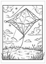 Kite Coloring Pages  Fun & Free Printable Templates For All Ages sketch template
