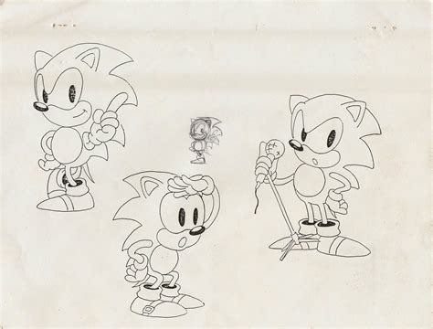 Concept art for the original SONIC THE HEDGEHOG (1991) game by its creator, Naoto Ohshima, and ...