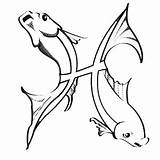 Zodiac Coloring Pages Printable Pisces sketch template