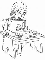 Tailor coloring pages sketch template