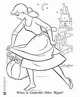 Cinderella Glass Slipper Coloring Page Sketch Coloring sketch template