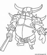 PEKKA Clash Of Clans Coloring Page Printable sketch template