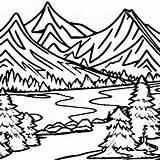Mountain Coloring Page · Creative Fabrica sketch template