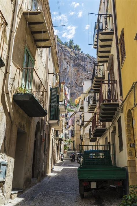 Street of the Old Town of Cefalu in Sicily, Italy Stock Image - Image of europe, village: 111580667