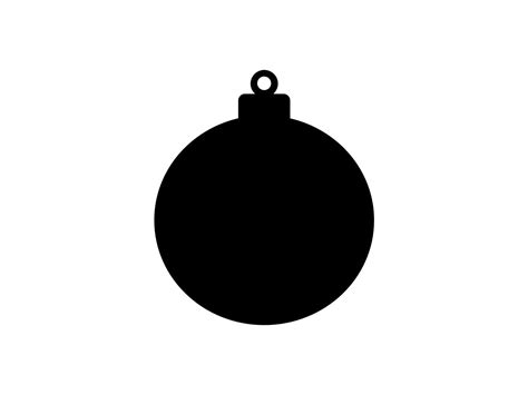 Holiday, Christmas Clip-Art: Black & White Basic Round Christmas Tree Ball Ornament - Make Any ...