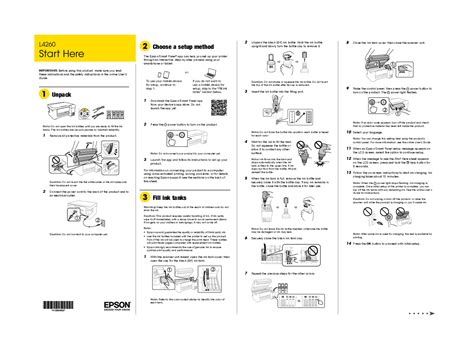 Epson Printer Setup Guide - Unpacking, Setup Methods, and Ink Tank Filling