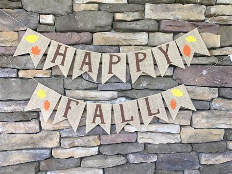 Happy Fall Burlap Banner Happy Fall Banner Burlap Banner | Etsy