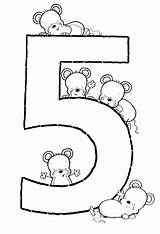 Classic Alphabet Numbers 5 Coloring Page sketch template