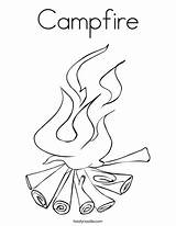 Campfire Coloring Page sketch template